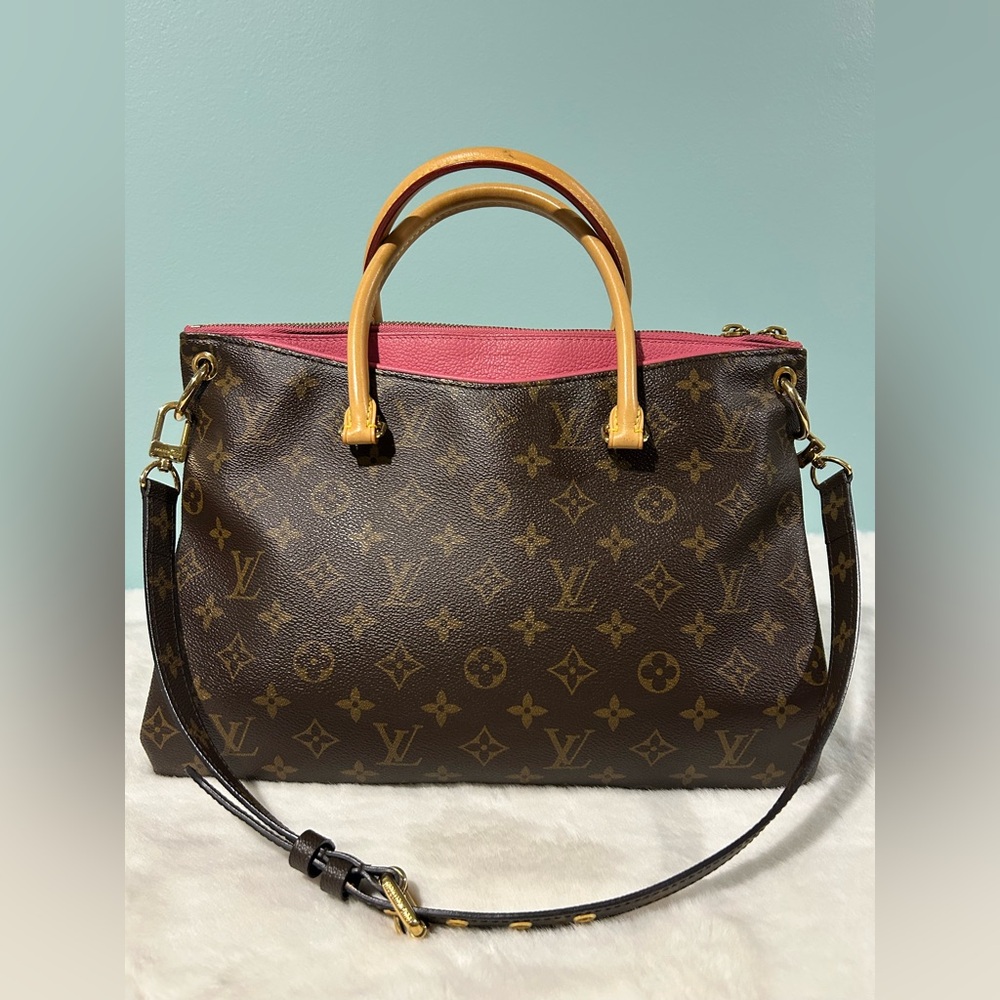 Louis Vuitton Monogram Pallas Satchel with Pink Accent